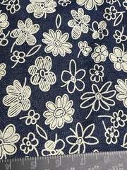 Vintage Flower Printed Denim