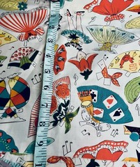 VTG Novelty “Kids at Play II ” Kitschy Paper Dolls Allover WHITE #2054 BTFQ