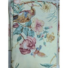 Vtg 90s Jean B 5th Avenue Floral Bird Fabric Lot SCRAP Remnant inches to yards