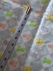 Vintage Blue Checkered Square Baby Animals, Kitschy, Cotton fabric-1.5 yd x44″