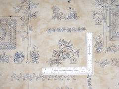 Quilt Garden Printed Stitches Flower Floral Fabric 24″ Panel Cotton 44″W