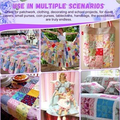 12pcs Purple Printed Polyester Quilting Fabric Bundles 18″x22″ for DIY Crafts