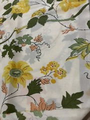 Vintage 70s Groovy Earth Floral Hippie Flowers Sheer Fabric Loomskill Inc 80”x44