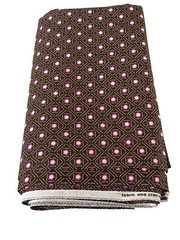 5.7 Yds Jo-Ann Pink Brown Geometric Print Quilting Cotton Fabric 44″W x 208″L