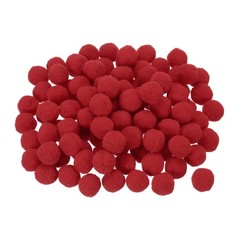 Pom Felt Balls Fabric 1cm 10mm Bright Red for Crafts Project DIY, 100 Pcs