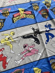 VTG Vintage Mighty Morphin Power Rangers Saban Fabric 94″x66″ 1994 ’94 90’s