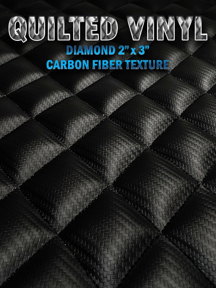Quilted Vinyl Carbon Fiber Texture Diamond 2″ x 3″ With 3/8″ Foam Backing