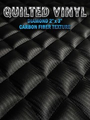 Quilted Vinyl Carbon Fiber Texture Diamond 2″ x 3″ With 3/8″ Foam Backing