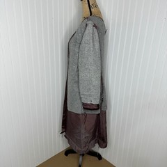 Vintage Union Made Womens Coat Lining Salvaged Brown Satin Wool Textile READ