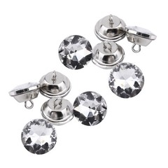 Diamante Silver Rhinestone Crystal Round Buttons Sewing Craft (20mm) CHU