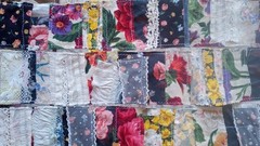 3 Snippet Rolls Fabric Junk Journal Grunge 3″ Wide 36″ Long *Video Below