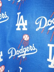 LOS ANGELES DODGERS 100% Cotton Fabric 1/2 Yard AUTHENTIC NFL