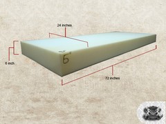 6″ x 24″ x 72″ Medium Density High Quality Foam Sheet