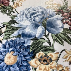 Richloom American Museum Botanical Floral Fabric Birds Butterflies Interiors 3yd