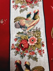 Waverly Fabric Rochelle French Country Rooster Multicolor Floral 60X 55 Cotton