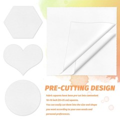 VOKOY 50 PCS 10 x 10 Inch White Fabric Squares, Precut White Cotton Squares, …