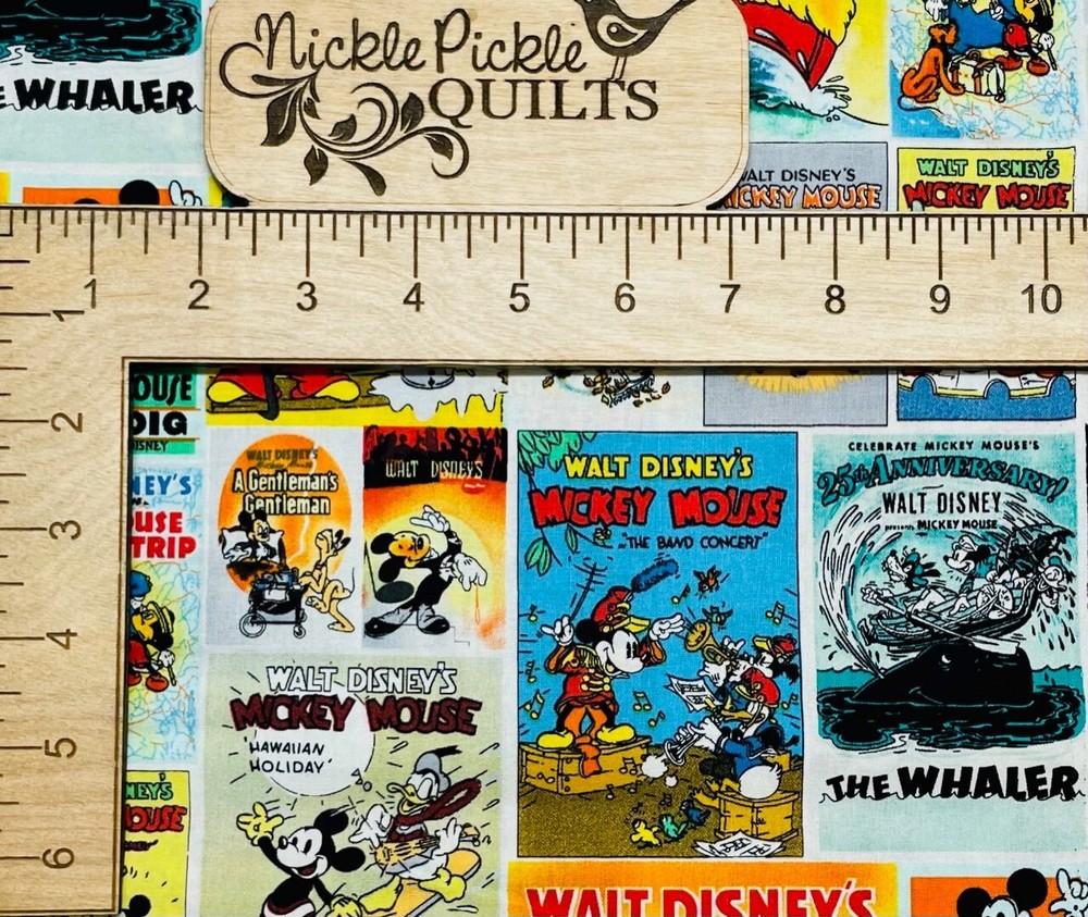 Mickey and Friends Posters Fabric BY HALF YARD 100%Cotton 