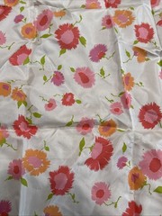 Vintage Sample Fabric 100% Estron Acetate Floral Pink Orange 45”x108”