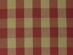 Red And Tea Dye Buffalo Check Cotton Homespun Fabric | Rustic Woven Fabric