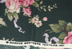 MARCUS BROTHERS TEXTILES Premium Floral Polished Cotton Pinks & Greens 2 1/6 yds
