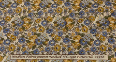 OOP Feedsack VC 1930 Floral Fabric By Windham Blue Golden Yellow Green White BTY