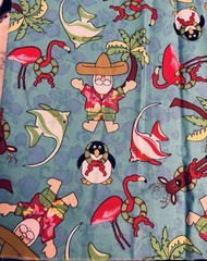 VTG Tropical Vacation Santa Flamingos Reindeer Palm Trees Tropical Fish BTFE