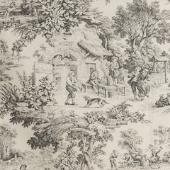 Toile de Jouy Various Colors by the Metre | Height 280cm | 100% Cotton