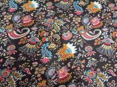 25 Yards Fabric Indian Black Paisley Hand Printed Cotton Fabric Sewing Fabrics