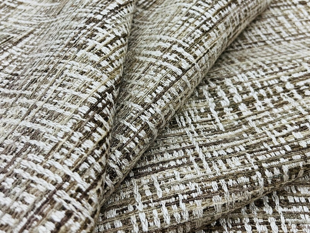 Larsen Textured Semi Plain Tweed Uphol. Fabric- Griffin / Mocha 6.50 yd L9102-02