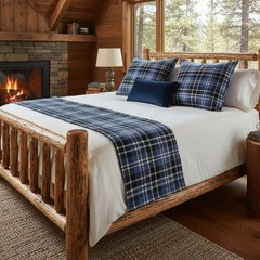 Clark Modern Tartan Fabric Poly Viscose Wool Free – Multiple Sizes Available