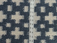 100% Wool Sweater Knit Fabric by the Yard Cross Pattern Navy Beige 4/18