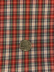 Tartan Plaid Fabric From Pinnacle Fabrics Red Green Blue White 100% Cotton BTY