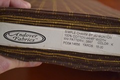 By 1/2 Yd, Gold & Brown Plaid Homespun Cotton, Andover/Morton/Simple Charm, B212