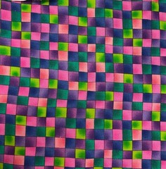 1 Yard Multi-colored Squares – Pink, Green, Purple, Blue“ 44 ” Wide 100% Cotton