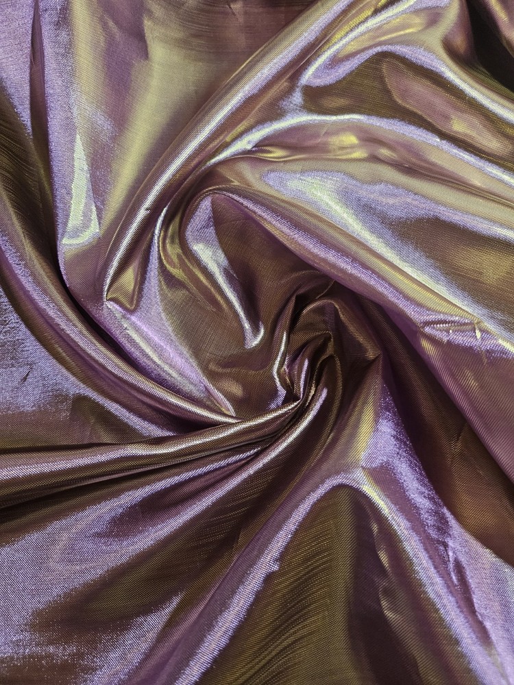 23 Yd Duochrome Lamé Fabric Purple And Gold In 4 Pieces For Decor Craft Sewing