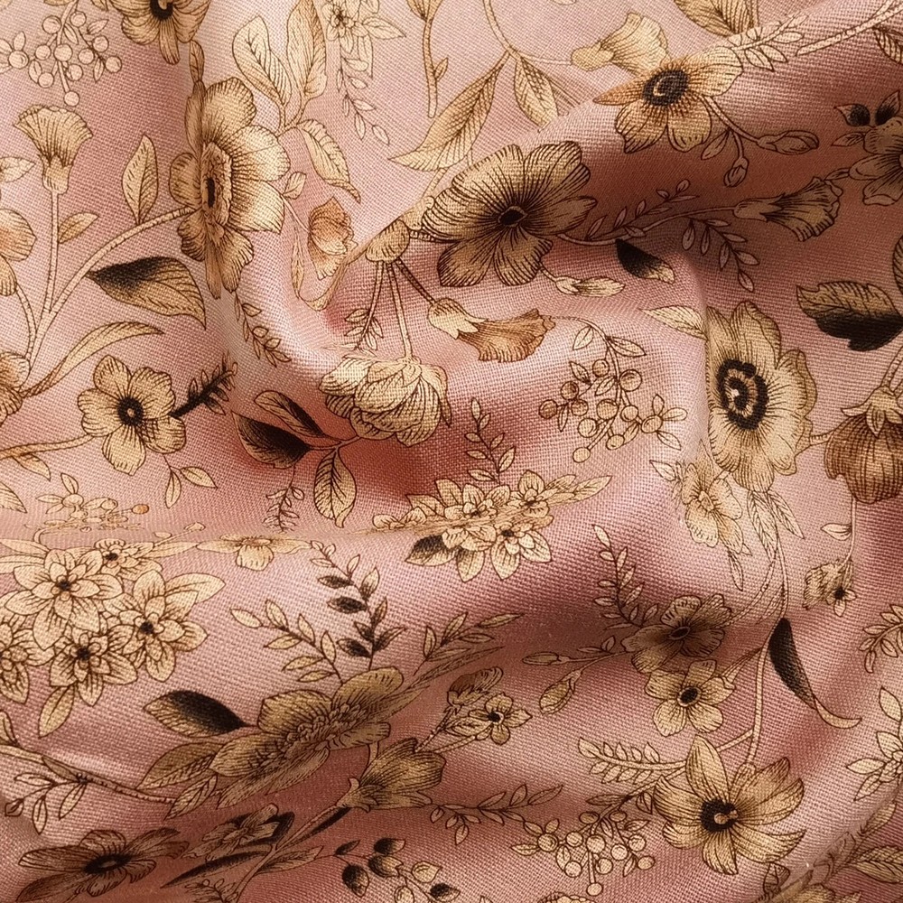 1Yard X 1.1Meter Japan Cotton Fabric Vintage Flower Craft Sewing Material Cotton