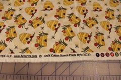 Fabric by Yard Colorful Cat Beehive Vanilla by Benartex 100% Cotton by Cheryl H