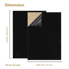 12 Pcs Black Self Adhesive Felt Sheets 8.3 x 11.8 Inch
