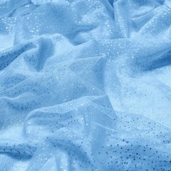 Sewdudely 60″ Light Blue Tulle Glitter Shiny Silver 1 Yard,