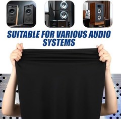 Hariendny Speaker Fabric Black Speaker Grill Cloth 67″x20″ Tulle Subwoofer Stere