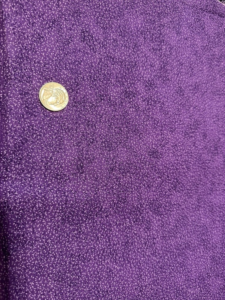 VTG Mini Leaf Vine Purple Mottled Cotton 3/4Yd PREWASHED