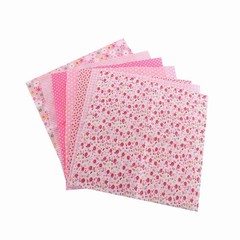 7-Pack 25x25cm Cotton Fabric DIY Assorted Pre-Cut Bedding Kit (Pink)