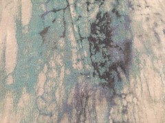 JAB Anstoetz Abstract Linen Uphol Fabric- Groovy Linen / Teal REMNANT 18″ x 45″