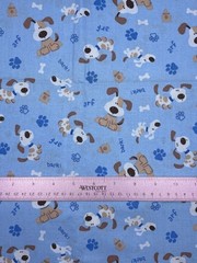 Blue Puppy Fabric by JoAnn Cotton 44″ 1 Yard