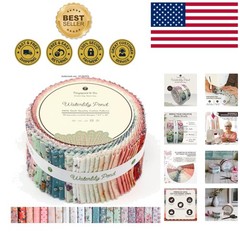 Waterlily Pond Twirlie Roll: 40 Precut Floral Cotton Fabric Strips for Quilting