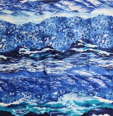 Vintage Ocean Waves Landscape Quilt Fabric by Hancock BTHY x 44″ WOF