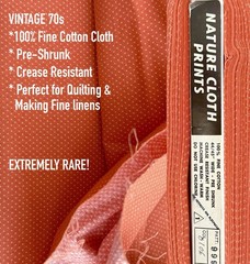 4yd VTG 70s Orange White Polka Dot Fabric FINE COTTON CLOTH PreShrunk No Crease