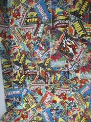 SUPER HEROES VTG 2012 MARVEL COMICS Eugene Textiles Cotton Fabric 1YDX43″ NEW