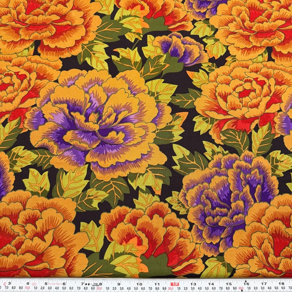 Kaffe Fassett Kimono Rust Floral Westminster Fibers Cotton by the HALF YARD