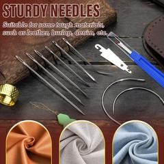 KAQRHFT Repair Sewing Kit, Upholstery Needle and Thread Kit with 32 Coffee